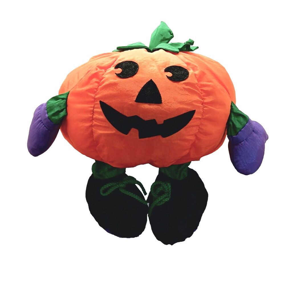 1996 Gibson Greetings Jack-o-Lantern Nylon Plush 9" Parachute Pumpkin Patch Pals